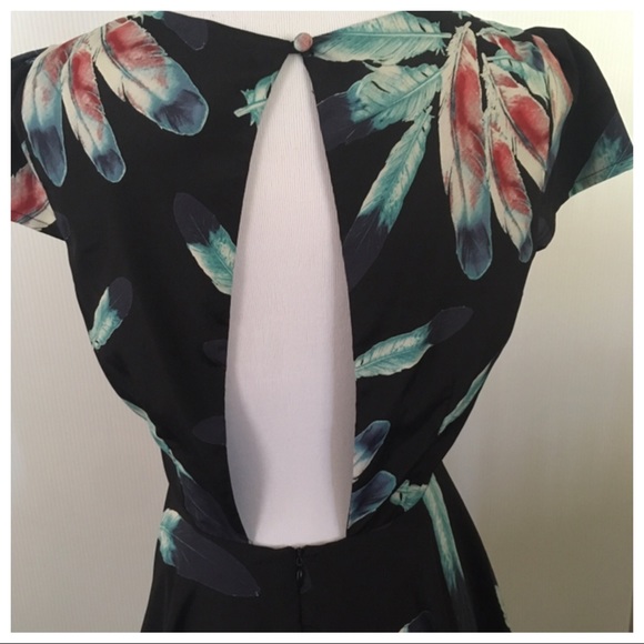 ‼️SOLD‼️ Alice Moon Feather Fit & Flare Dress - Picture 3 of 5